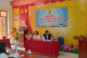 Đại hội công đoàn Trường Tiểu học xã Tân Tác nhiệm kỳ 2023-2028